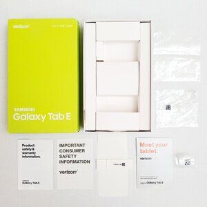 SAMSUNG GALAXY TAB E MODEL No. SM-T377V ORIGINAL BOX, BOOKLETS & PACKAGING NO TA